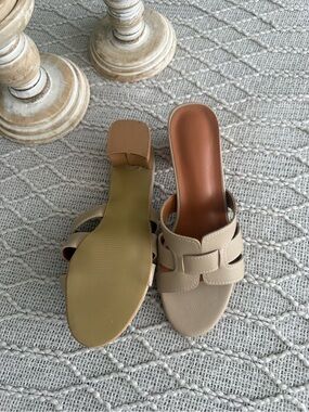 Marshall Neutral Tan Beige Slide Mules